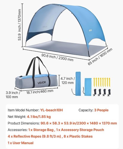 Vevor beach tent - vevor, sun